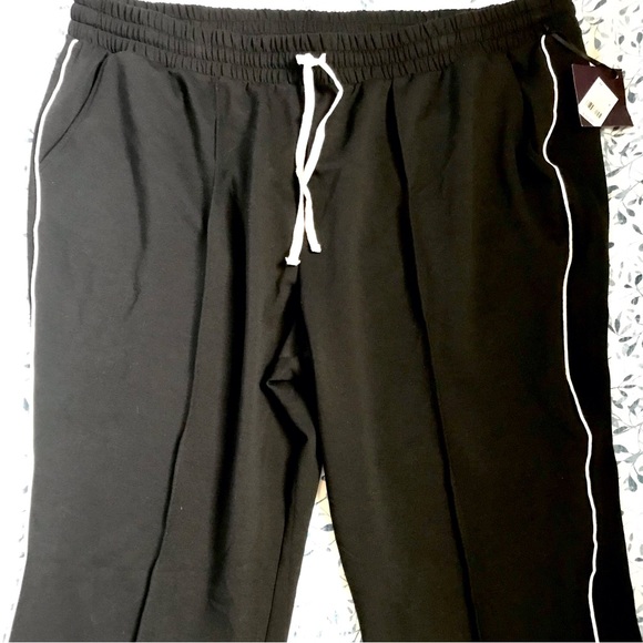Black Sweatpants with White Pinstripe. - Picture 2 of 6